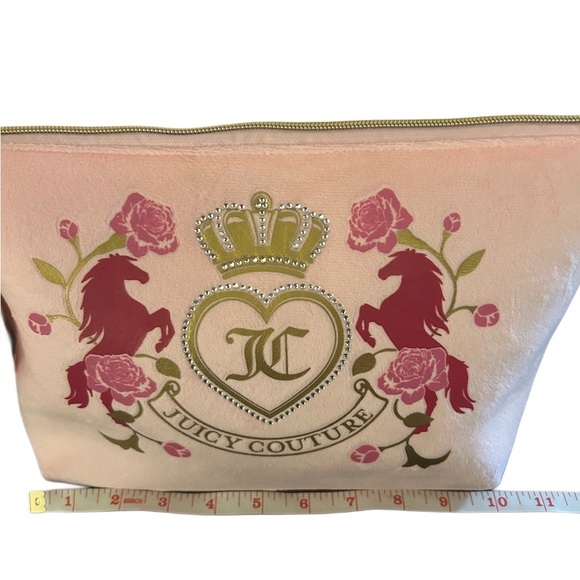 Juicy Couture Blush Pink Soft Pouch Bag with Regal Design NWT - Picture 6 of 8